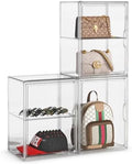 Purse Storage Organizer for Closet 3 Packs Clear Handbag Storage Organizer Acrylic Display Case with Adjustable Divider for Collectibles, Stackable Bag Organizer for Wallet, Figure, XXX-Large by MSHOMELYDIRECT