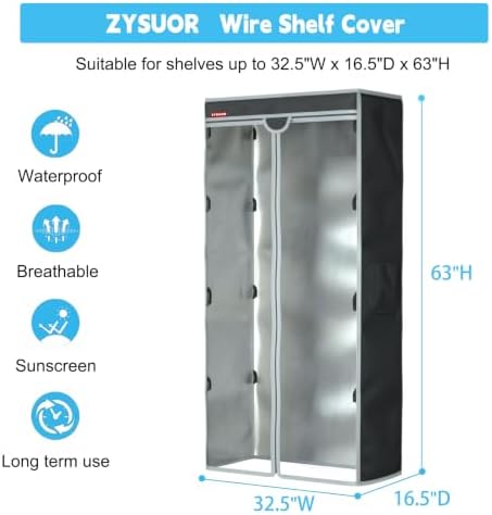 Shelving Dust Cover for Shelves, Fits 32.5"x16.5"x63" Shelf - Image 5