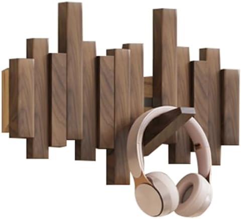 Wooden Coat Hooks Wood Wall Mounted Piano Coat Rack Flip Down Hook Rack Coat Rack Wall MountMulti Functional Space Saving Wall Organizer(Walnut,28.8cm/11.4") by Unknown