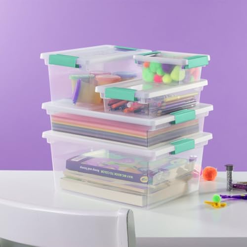 Sterilite Clip Box, Stackable Clear Plastic Bins- Small, 24-Pack - Image 6