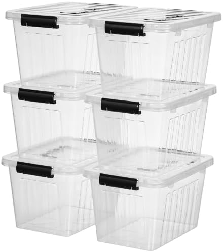 Citylife 7 Qt Clear Plastic Storage Bins with Lids and Handle Small 6 Pack - Image 7