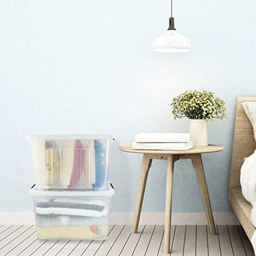 Kekow 70 L Clear Large Storage Box, Plastic Latch Box with Wheels, 4-Pack - Image 6