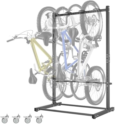 WALMANN Freestanding Bike Stand for 4 Bikes Garage, Vertical Bike Storage by WALMANN