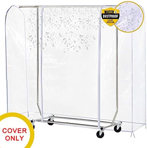 Ruibo Clear Garment Rack Cover Dustproof Clothes Rack Cover with 2 Durable Zipper/Clothing Waterproof Protector (L:71x20x60 inch) (Pack of 3) - Image 2