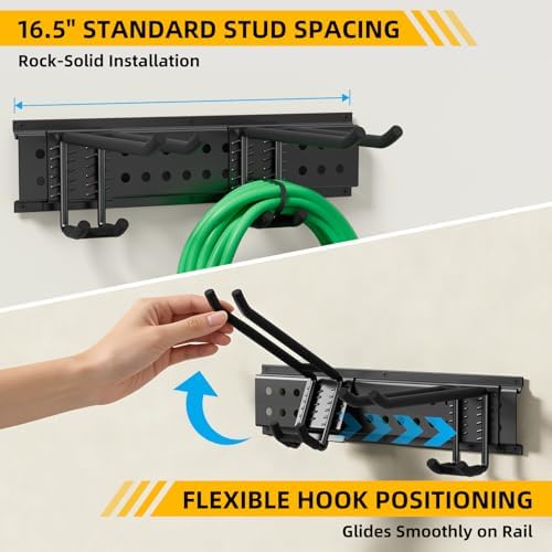 GRENPRO 66 Inch Garage Tool Organizer with 10 Assorted Hooks, Holds 720 LBS - Image 4