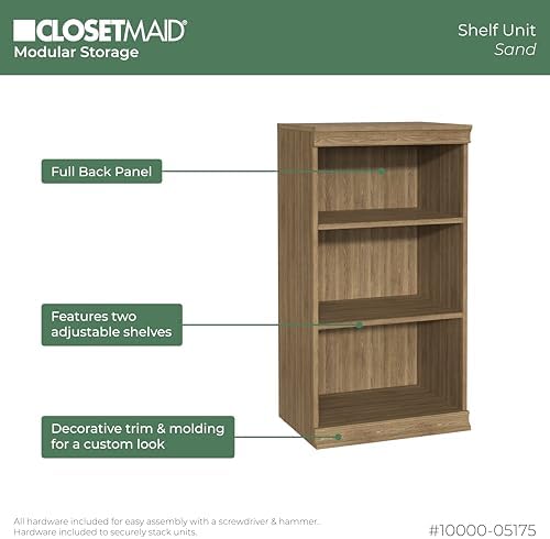 ClosetMaid Modular Storage Stackable 3-Shelf Unit, Sand - Image 6