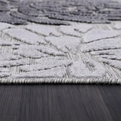 Luul Home Floral Indoor Outdoor Runner Rugs 2x7 Entryway Rug, Kitchen, Hallway Rug Washable Stain Resistant Outside Carpet Gray 2 x 7 - Image 5