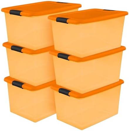 Sterilite Latching Storage Box, Stackable Bin, 64 Quart, 6-Pack by Sterilite