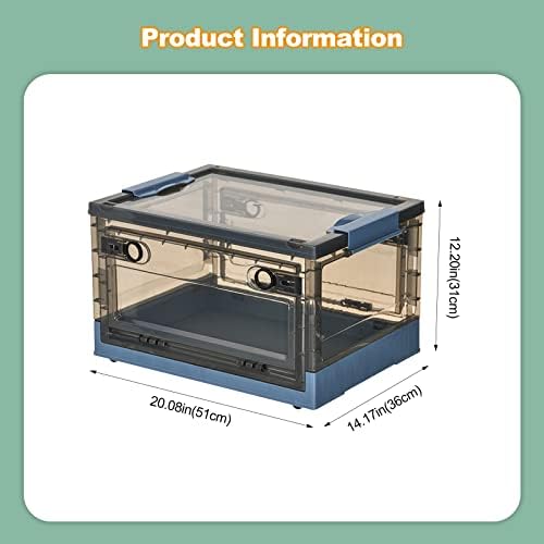 Ergocar Foldable Storage Boxes, Large Plastic Storage Boxes with Lid, Stackable Organiser, Wardrobe Storage Organiser, Grocery Storage, for Bedroom, Wardrobe, Office, Garage - Image 7