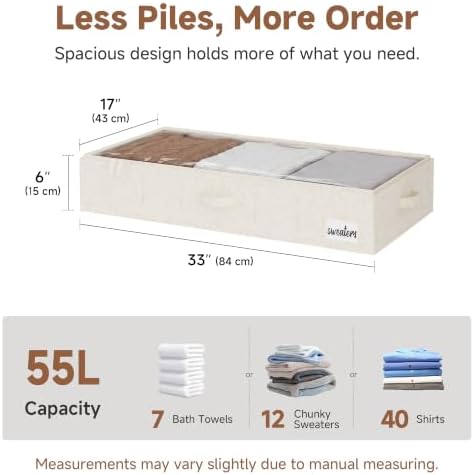 StorageWorks 6 Inch Low Profile Under Bed Storage Containers with Clear Lid - Image 2
