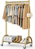 MISSLO Heavy Duty Clothing Rack with Wheels Rolling Clothes Racks for Hanging Clothes, Coats, Garment, Dress, Gold, 30" W by MISSLO