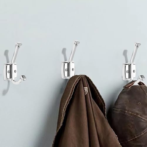 10 Pack 4-3/4 inch Polished Chrome Coat Hooks, Wall Mounted with Screws Suitable for Hanging Keys, Bath Towel, Bags, Hats, etc. Square Zinc Alloy mudroom Hooks - Image 4