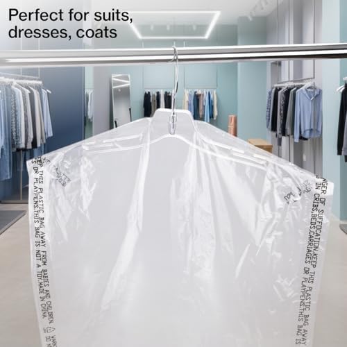 SSWBasics Large Clear Plastic Garment Bags - 21"W x 3"D x 72"H - Roll of 243 - Dry Cleaner - Image 4