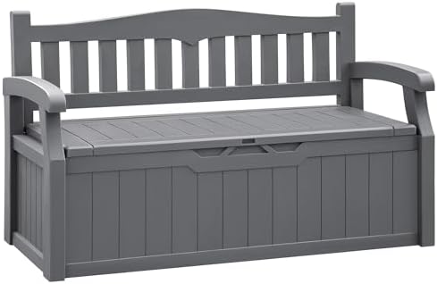 Flamaker 80 Gallon Storage Bench, Deck Box with Seat Waterproof All-Weather by Flamaker