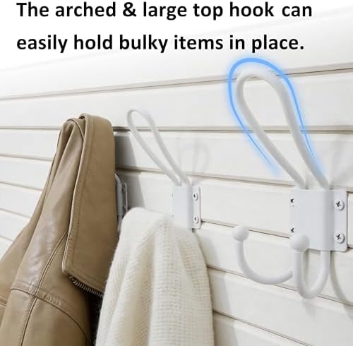 WEBI Coat Hooks Wall Mount,5 mm Thick,10 Large Triple Hooks,Heavy Duty Metal Backpack Wall Hooks for Hanging Clothes,Robe,Towel,Closet,Farmhouse,Mudroom,White - Image 6