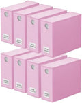 SpaceAid 8 Pack Bed Sheet Organizers and Storage, Foldable Organizer for Linen Closet, Set Folder Keeper with Window XL (Queen & King Size) Bedding Container (Pink, 8 Pack) by SpaceAid