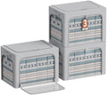 3Pack Clothes Storage Bins - Oxford Frame Storage Box Foldable Stackable Storage Organizer with 3 Openings Design, Metal Frame, Clear Window, Carry Handles (Grey, 100L-23.6 * 16.5 * 15.7in) by CYhom