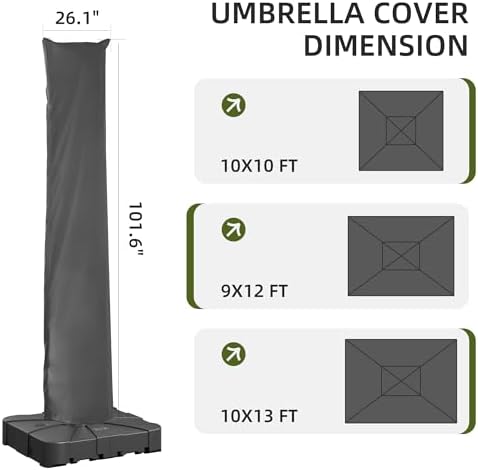 Patio Cantilever Umbrella Outdoor Waterproof Cover with Zippe - Image 2