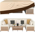 Patio Furniture Covers, Outdoor Furniture Cover Waterproof, General Purpose, Outside Table and Chair Covers, Heavy Duty 600D (111 Inch L x 74 Inch W x 28.3 Inch H)-Brown by Ruimoy