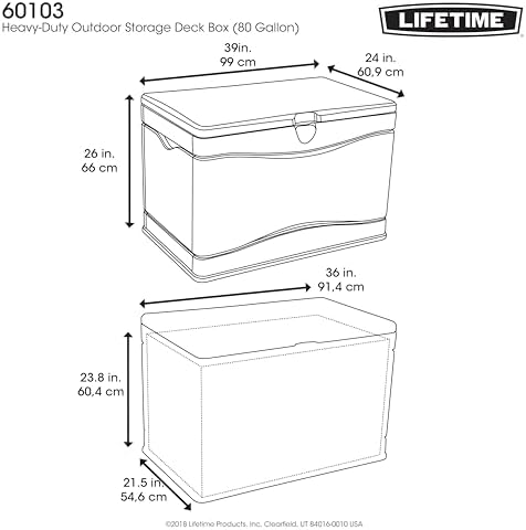 LIFETIME 60103 Deck Storage Box, 80 Gallon, Desert Sand/Brown - Image 6