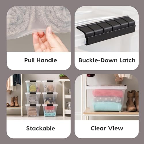 IRIS USA 4-Pack 19 Quart Storage Bins with Lids, Clear - Image 3