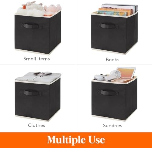 Lifewit Storage Cubes, 11 Inch Organizer Bins, 18L Black, 16 Packs - Image 5