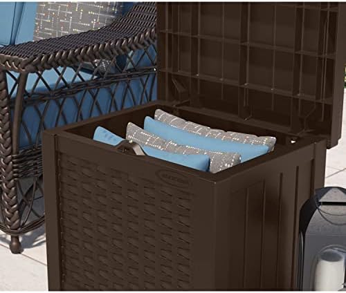 Suncast 2 Pack 22-Gallon Small Deck Box - Lightweight Resin Storage Container and Seat for Patio Cushions and Gardening Tools - Store Items on Patio, Garage, 22.5"L x 17"W x 22.5"H, Yard - Java Brown - Image 5