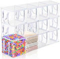 12 PCS Clear Plastic Organizers 12''x12''x12'' Blanket Storage Bags with Zipper Storage Cube Tote with Reinforced Handles for Clothes Moving Supplies Linens Shoes Closet Toys Organizers by Wholelovein