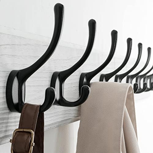 SKOLOO Rustic Wall Mounted Coat Rack, 10 Hooks, 38", Solid Wood, White - Image 5