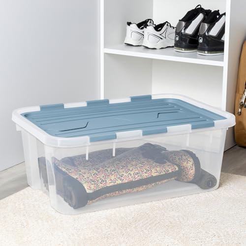 Sterilite Hinged Lid Storage Box, Plastic Container, 40 Quart, 12-Pack - Image 6
