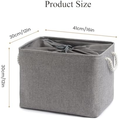 16x12x12 In Foldable Fabric Large Storage Bins with Handle 3 Pack - Image 4