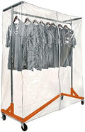 Econoco Commercial Garment Rack - Rolling Clothes Rack, Heavy Duty (Z Rack with Garment Cover, Orange) by Econoco