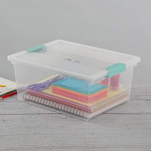 Sterilite Deep Clip Box, Clear Storage Bin with Latching Lid, 4 Pack - Image 4