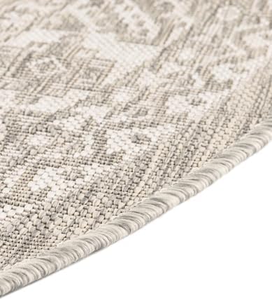 Rugs.com - Outdoor Aztec Rug – 7' 10 x 10' Oval Light Gray Washable Indoor/Outdoor Rug – Durable Flatweave for Patios, Decks, and Porches - Image 7