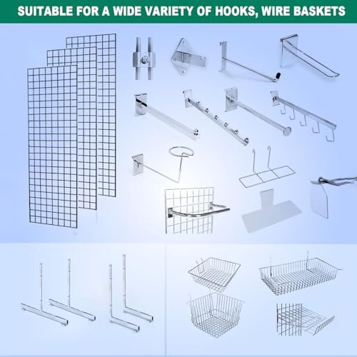 Heavy Duty Gridwall Panels Commercial Grade Grid Panel for Retail Display Wall, 2' Width x 6' Height, Black (Pack of 3) - Image 6