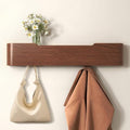 Wall Mounted Coat Rack with Shelf, Wooden Entryway Organizer with Hidden Metal Hooks for Hanging Coats Bags Keys, Modern Floating Shelf for Hallway Bathroom by VERASCOT