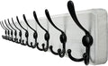 WEBI Coat Rack Wall Mount,38 9/16" Long,10 Hooks,Large Coat Hooks Wall Mounted,Coat Hanger Wall,Farmhouse Wood Hook Rack Rail,Triple Hooks for Hanging Coats,Clothes,Jacket,Black/White by WEBI