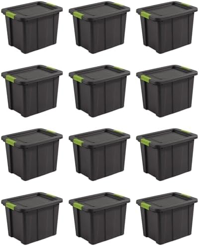 Sterilite Latching Tuff1 Tote Containers w/Lids, 18 Gallon, 12-Pack by Sterilite