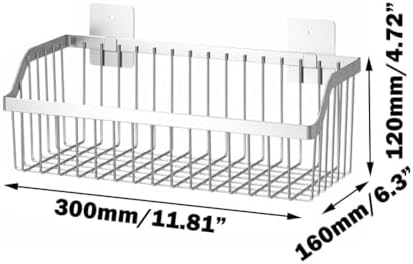 SUS304 Stainless Steel Wire Basket, Hanging Wall Organizer Cabinet Storage Basket, Wall Mounted Shelves for Home Kitchen Bathroom, 2-Pack - Image 2