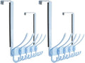 Dseap Over The Door Hook Hanger - Fits 1 3/8" to 1 3/4" Standard Doors | 5 Tri Hooks Heavy Duty Towel/Coat Rack | Door Organizer for Clothes, Jackets, Hats, Towels, Blue, Pack of 2 by Dseap