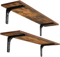 DINZI LVJ Long Wall Shelves, 31.5Inch Wooden Wall Mounted Shelves, Set of 2 by DINZILVJ