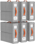 Bed Sheet Organizers, Foldable Linen Closet Storage, 6 Pack, Grey by JOYMEEZO
