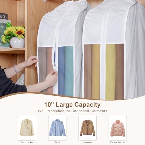 32" Cotton Garment Bag for Hanging Clothes, Short, 3 Pack Suit Bag - Image 5