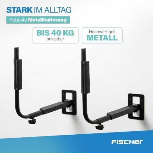 FISCHER Wall Mount Roof Box Holder Metal with Mounting Hardware Space Saving Storage for Garage and Basement Multi Use Max Load 40kg Black - Image 3