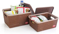 Nayasa Lacy Plastic Round 3 Piece Basket Set, Beige, Peach and Chocolate by Nayasa