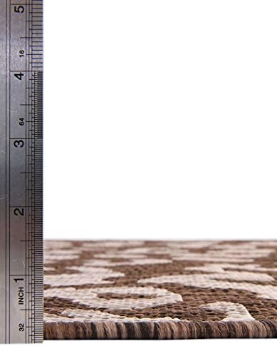 Unique Loom Outdoor Safari Collection Area Rug - Leopard (13' Square, Brown/ Light Brown) - Image 4