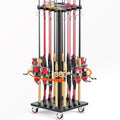 Fishing Rod Holder Rack with 360° Rotating Base – 16 poles Capacity,multi-purpose Rod Storage Rack,Easy Install & Durable Wooden Vertical Fishing Pole Holders for Ground,Black by OFIDELITY