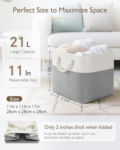 Patvingot 11-Inch Fabric Cube Storage Bins with Handles,6 Pack,Foldable - Image 2
