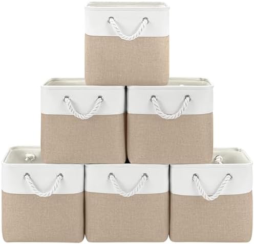 Patvingot 11-Inch Fabric Cube Storage Bins with Handles,6 Pack,Foldable by Patvingot