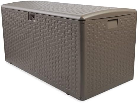 Plastic Development Group Outdoor Storage Deck Box, Standard Close, 99 Gallon, Driftwood by PlasticDevelopmentGroup